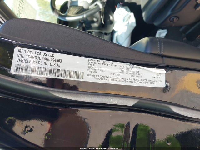 2022 DODGE DURANGO 1C4RDJDG8NC194663 Photo 8