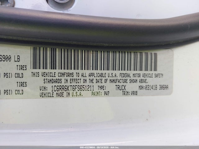 RAM 2015 2015 1C6RR6KT6FS651211 Image 9