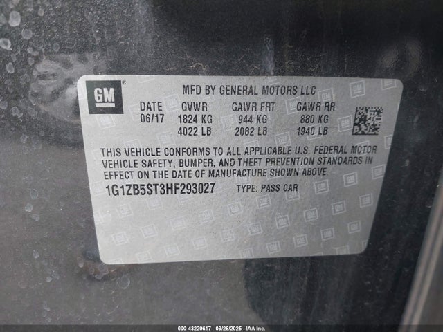 1G1ZB5ST3HF293027 Chevrolet lfv - di: direct injection, vvt: variable valve timing, gen 1
