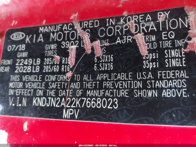 KIA g gdi 2019 KNDJN2A22K7668023 Image 9
