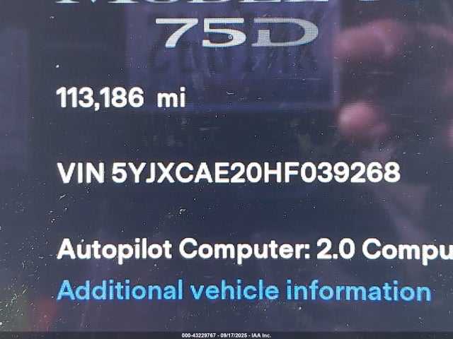 2017 TESLA MODEL X 5YJXCAE20HF039268 Photo 8