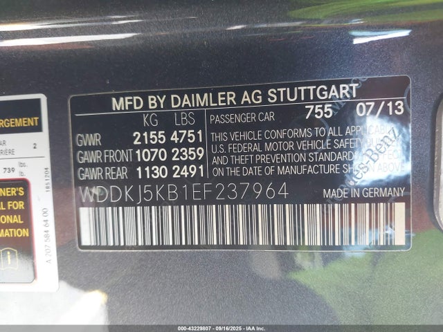 Mercedes-Benz 2014 2014 WDDKJ5KB1EF237964 Image 9