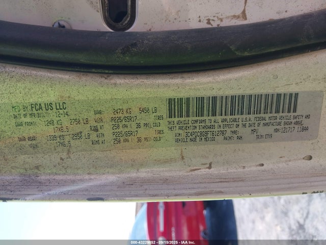 3C4PDCBG9FT612787 Dodge 2015