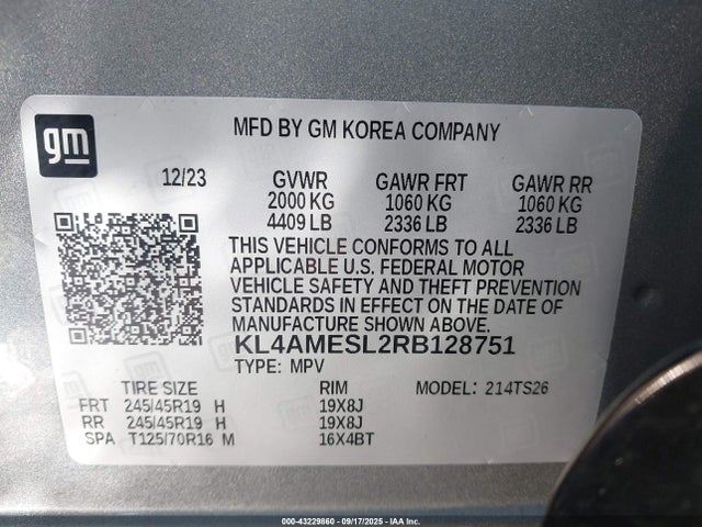 Продаж на аукціоні авто 2024 Buick Encore Gx Sport Touring Awd, vin: KL4AMESL2RB128751, номер лоту: 43229860