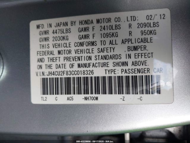 2012 ACURA TSX JH4CU2F83CC018326 Photo 8