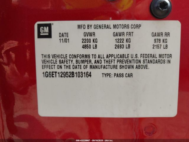 2002 CADILLAC ELDORADO 1G6ET12952B103164 Photo 8