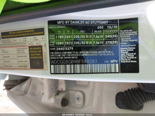 2011 MERCEDES-BENZ GLK 350 WDCGG5GB9BF589283 Photo 8