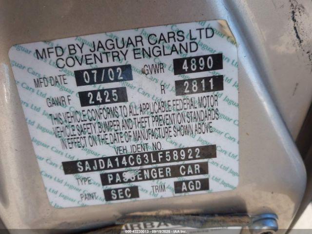 2003 JAGUAR XJ SAJDA14C63LF58922 Photo 8