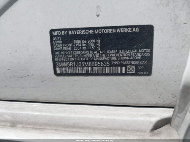 2021 BMW 330I 3MW5R1J05M8B95635 Photo 8
