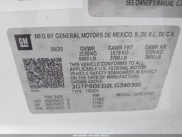 3GTP8BED2LG340300 GMC l84 - di, dfm, alum, gen 5, var 2
