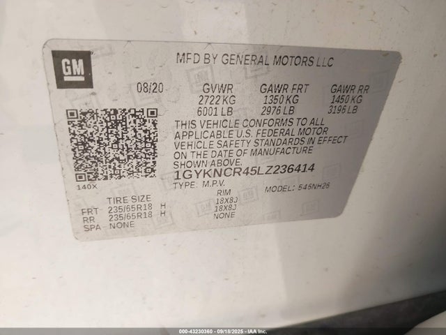 2020 CADILLAC XT5 1GYKNCR45LZ236414 Photo 8