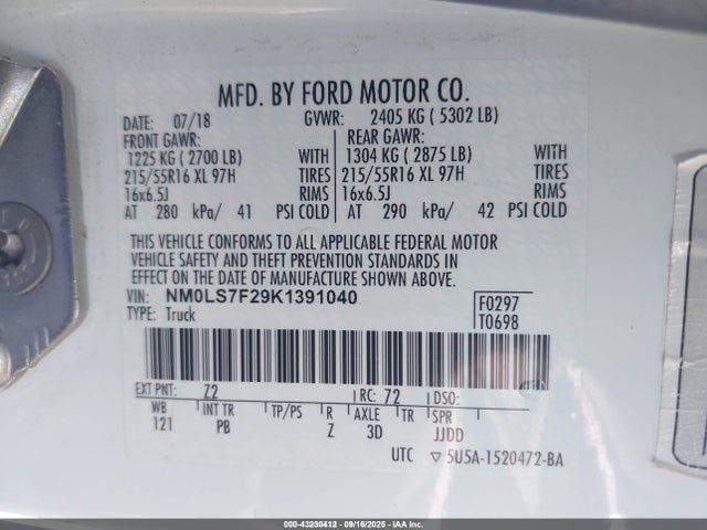 Ford 2019 2019 NM0LS7F29K1391040 Image 9