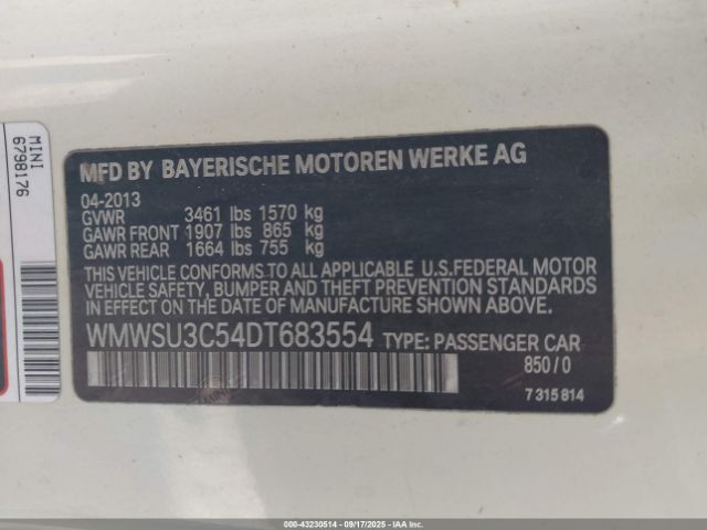 2013 MINI HARDTOP WMWSU3C54DT683554 Photo 8