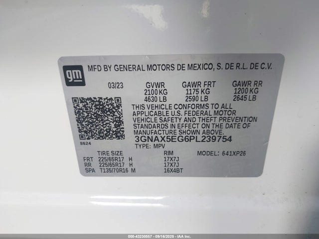 Chevrolet lsd 2023 3GNAX5EG6PL239754 Image 9
