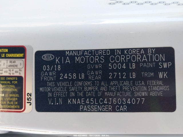KIA tgdi lamda ii 2018 KNAE45LC4J6034077 Image 9