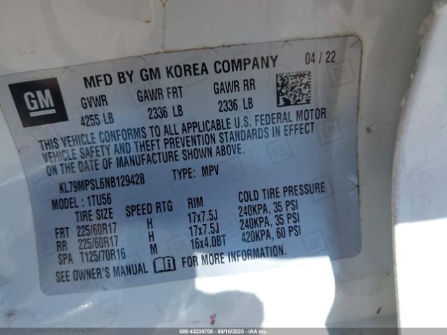 2022 CHEVROLET TRAILBLAZER KL79MPSL6NB129428 Photo 8