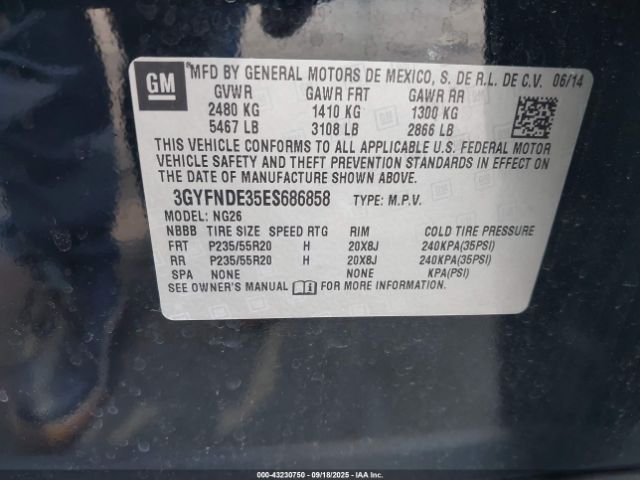 2014 CADILLAC SRX 3GYFNDE35ES686858 Photo 8
