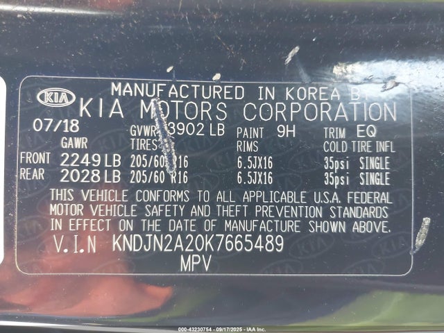 KIA g gdi 2019 KNDJN2A20K7665489 Image 9