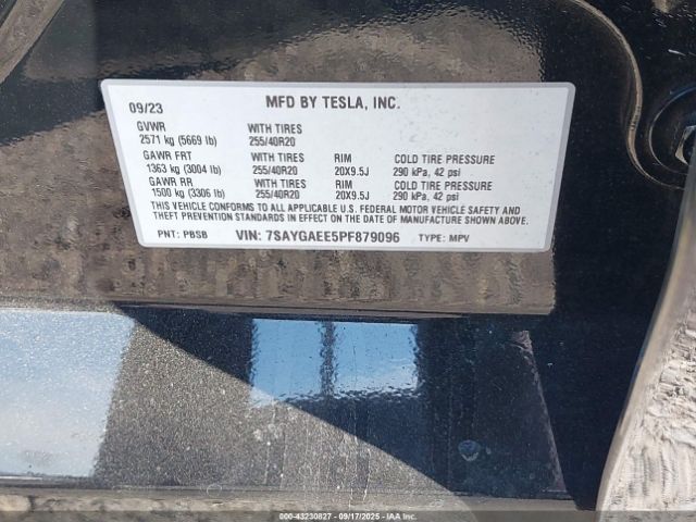 2023 TESLA MODEL Y 7SAYGAEE5PF879096 Photo 8