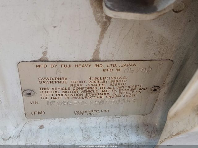 2003 SUBARU IMPREZA JF1GG29613G800367 Photo 8