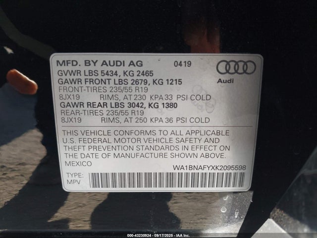 2019 AUDI Q5 WA1BNAFYXK2095598 Photo 8