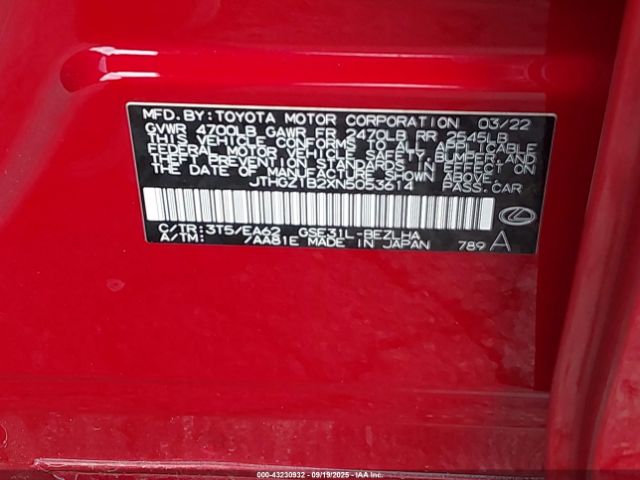 2022 LEXUS IS 350 JTHGZ1B2XN5053614 Photo 8