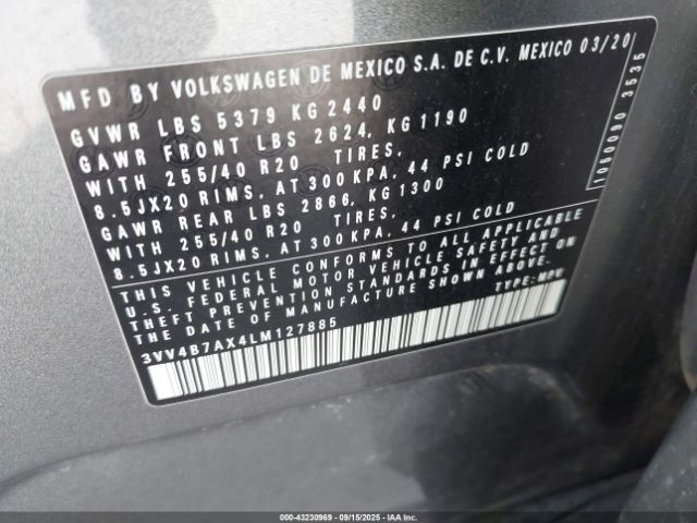 2020 VOLKSWAGEN TIGUAN 3VV4B7AX4LM127885 Photo 8