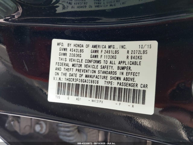 1HGCR3F06GA008606 Honda j35y1