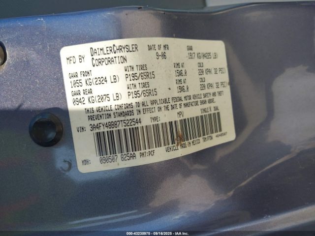 2007 CHRYSLER PT CRUISER 3A4FY48B87T522544 Photo 8