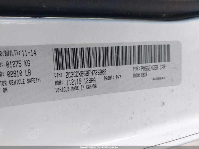 Dodge 2015 2015 2C3CDXBG8FH726802 Image 9