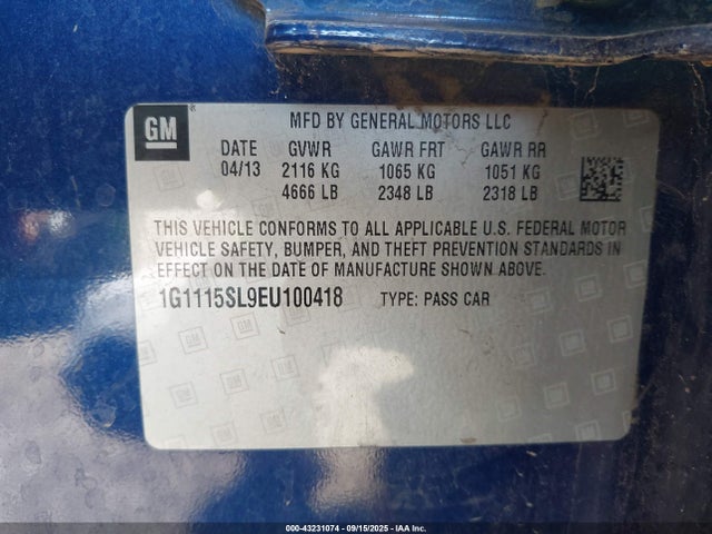 1G1115SL9EU100418 Chevrolet lkw