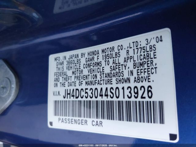 2004 ACURA RSX JH4DC53044S013926 Photo 8