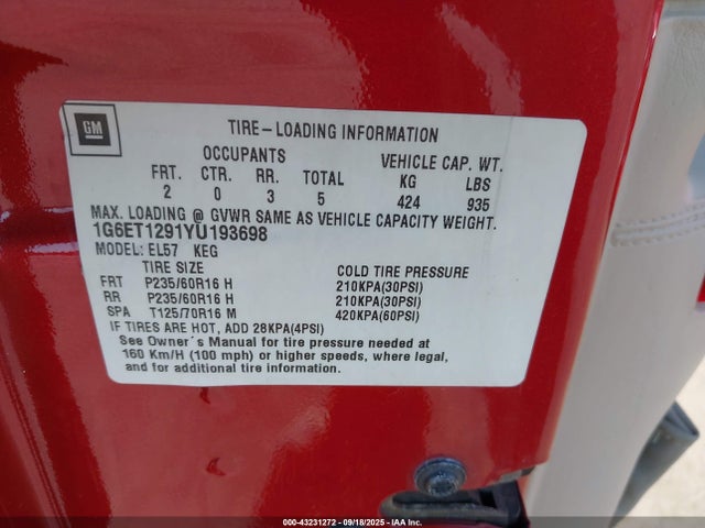 2000 CADILLAC ELDORADO 1G6ET1291YU193698 Photo 8