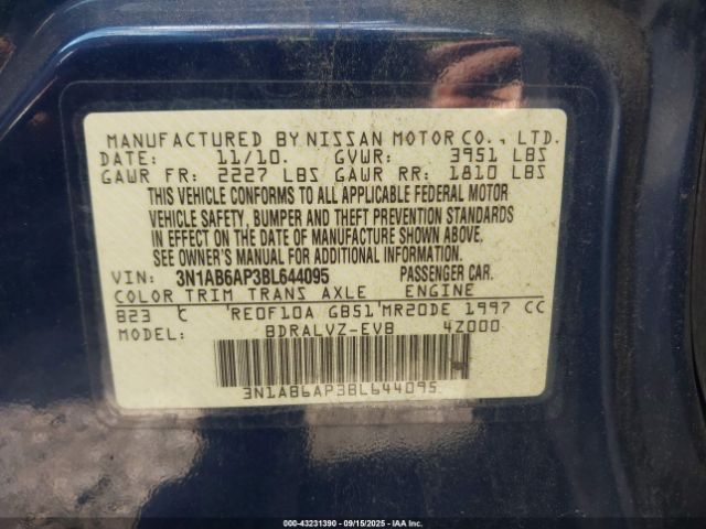 2011 NISSAN SENTRA 3N1AB6AP3BL644095 Photo 8