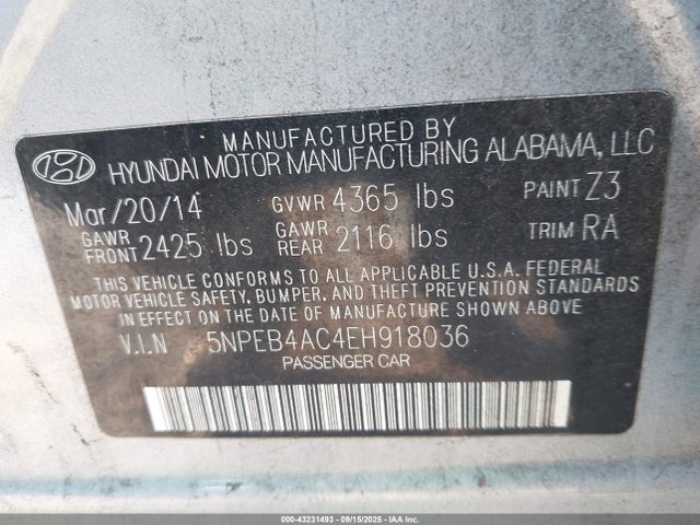 5NPEB4AC4EH918036 Hyundai gamma