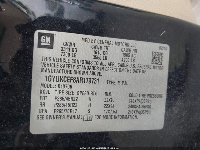 2010 CADILLAC ESCALADE 1GYUKCEF8AR179731 Photo 8
