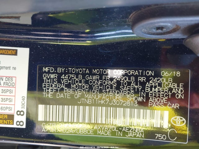 JTNB11HK7J3072813 Toyota a25a-fks