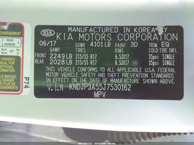 KIA g 2018 KNDJP3A55J7530162 Image 9