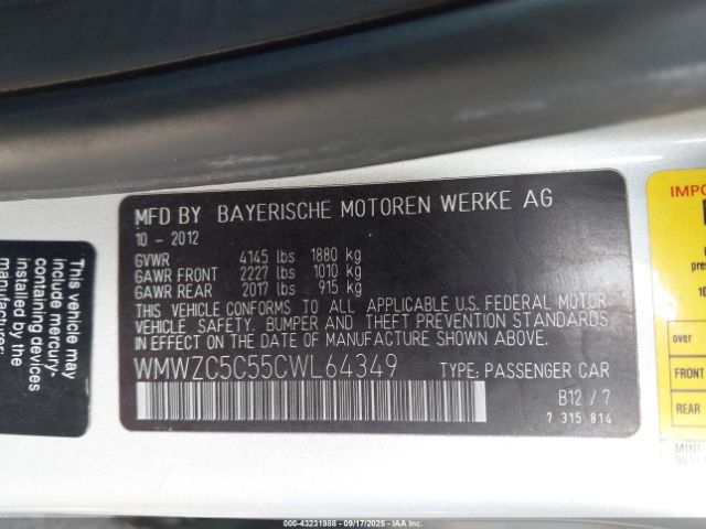 2012 MINI COOPER S COUNTRYMAN WMWZC5C55CWL64349 Photo 8