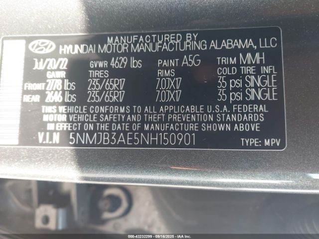 2022 HYUNDAI TUCSON 5NMJB3AE5NH150901 Photo 8