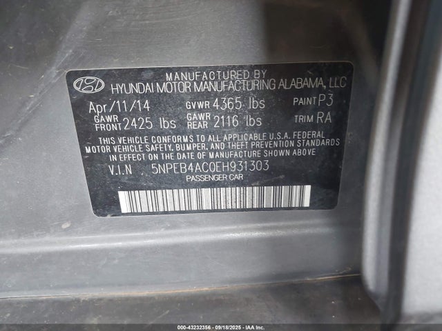 Hyundai gamma 2014 5NPEB4AC0EH931303 Image 9