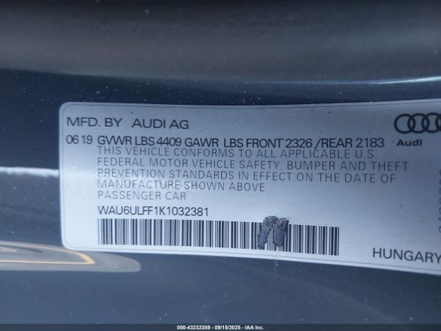 2019 AUDI A3 WAU6ULFF1K1032381 Photo 8