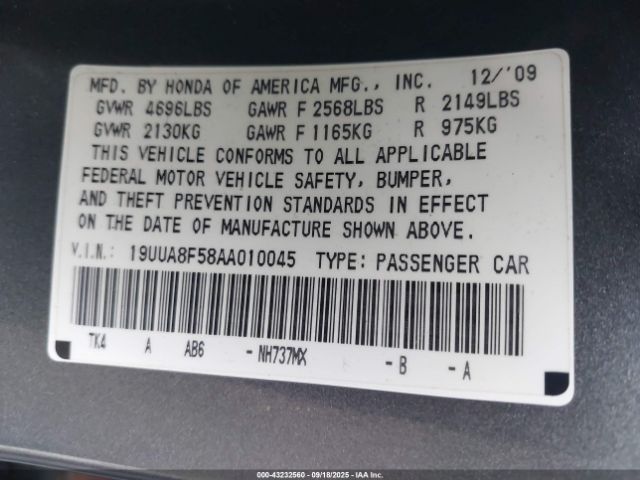 2010 ACURA TL 19UUA8F58AA010045 Photo 8
