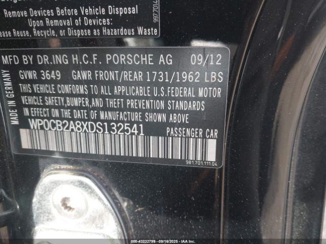 2013 PORSCHE BOXSTER WP0CB2A8XDS132541 Photo 8