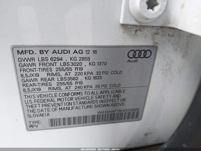 2017 AUDI Q7 WA1AHAF78HD039800 Photo 8