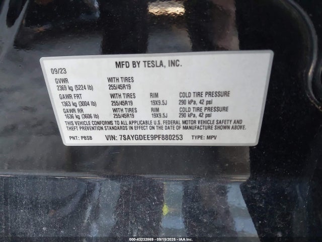 2023 TESLA MODEL Y 7SAYGDEE9PF880253 Photo 8