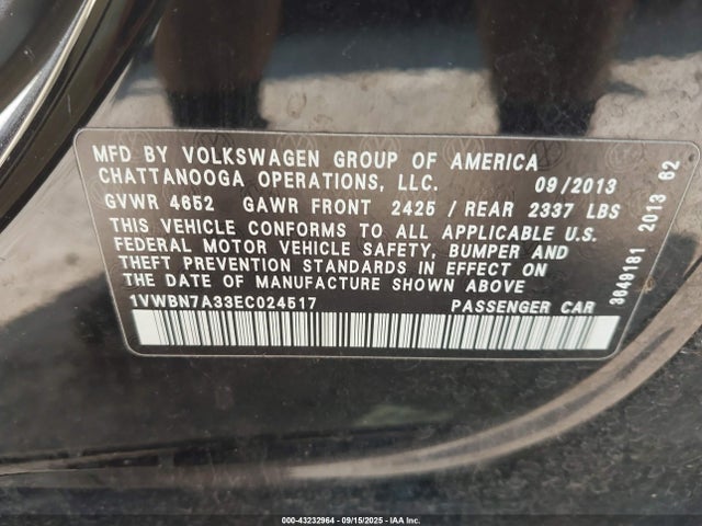 Volkswagen 2014 2014 1VWBN7A33EC024517 Image 9