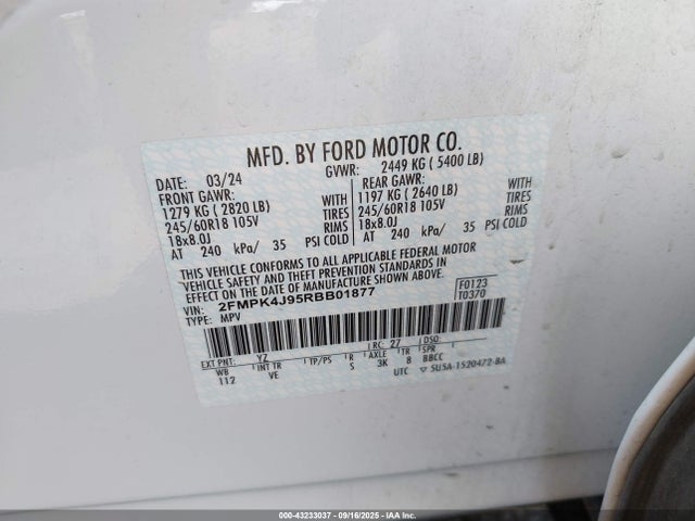 Ford gtdi 2024 2FMPK4J95RBB01877 Image 9