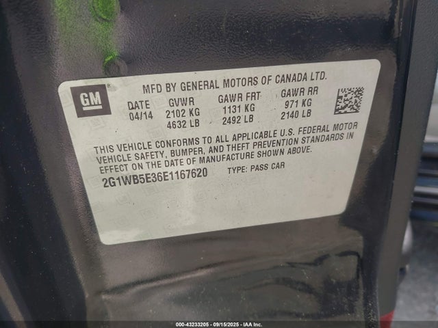 2G1WB5E36E1167620 Chevrolet lfx
