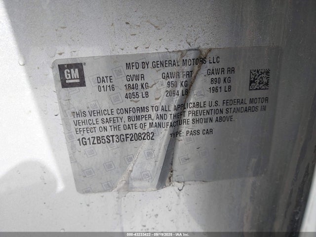 1G1ZB5ST3GF208282 Chevrolet MALIBU LS